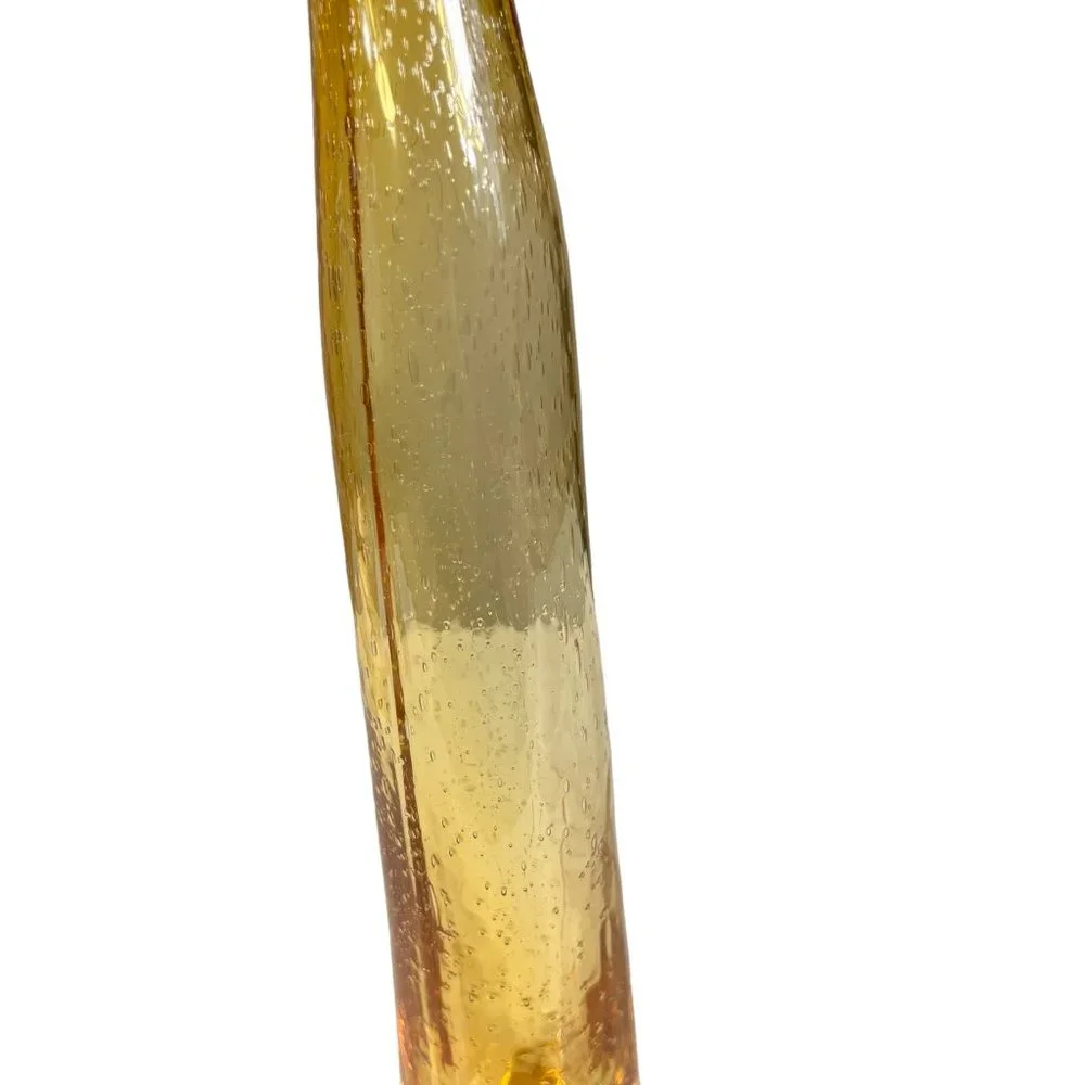 Yellow Bubble Glass‎ Tall Vase